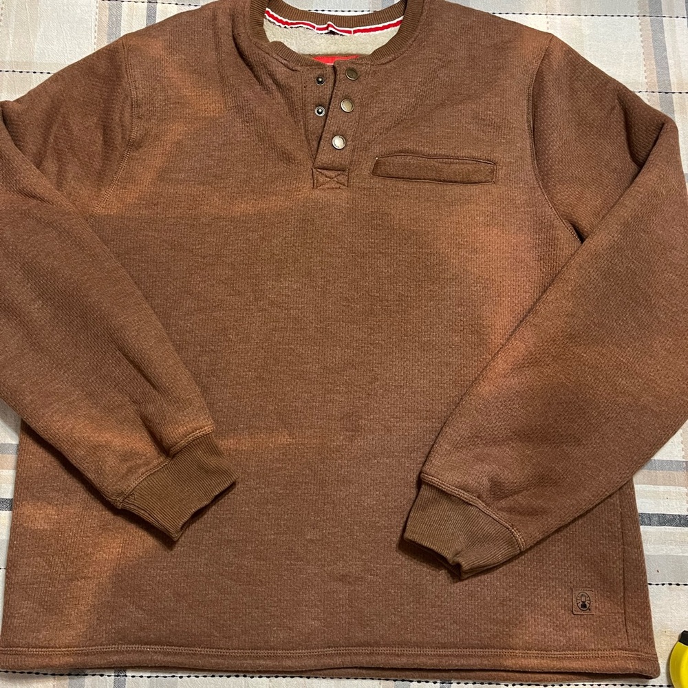 Coleman Heavyweight Solid Brown Sherpa-Lined Sweater @kruegerthrfits on IG🛸